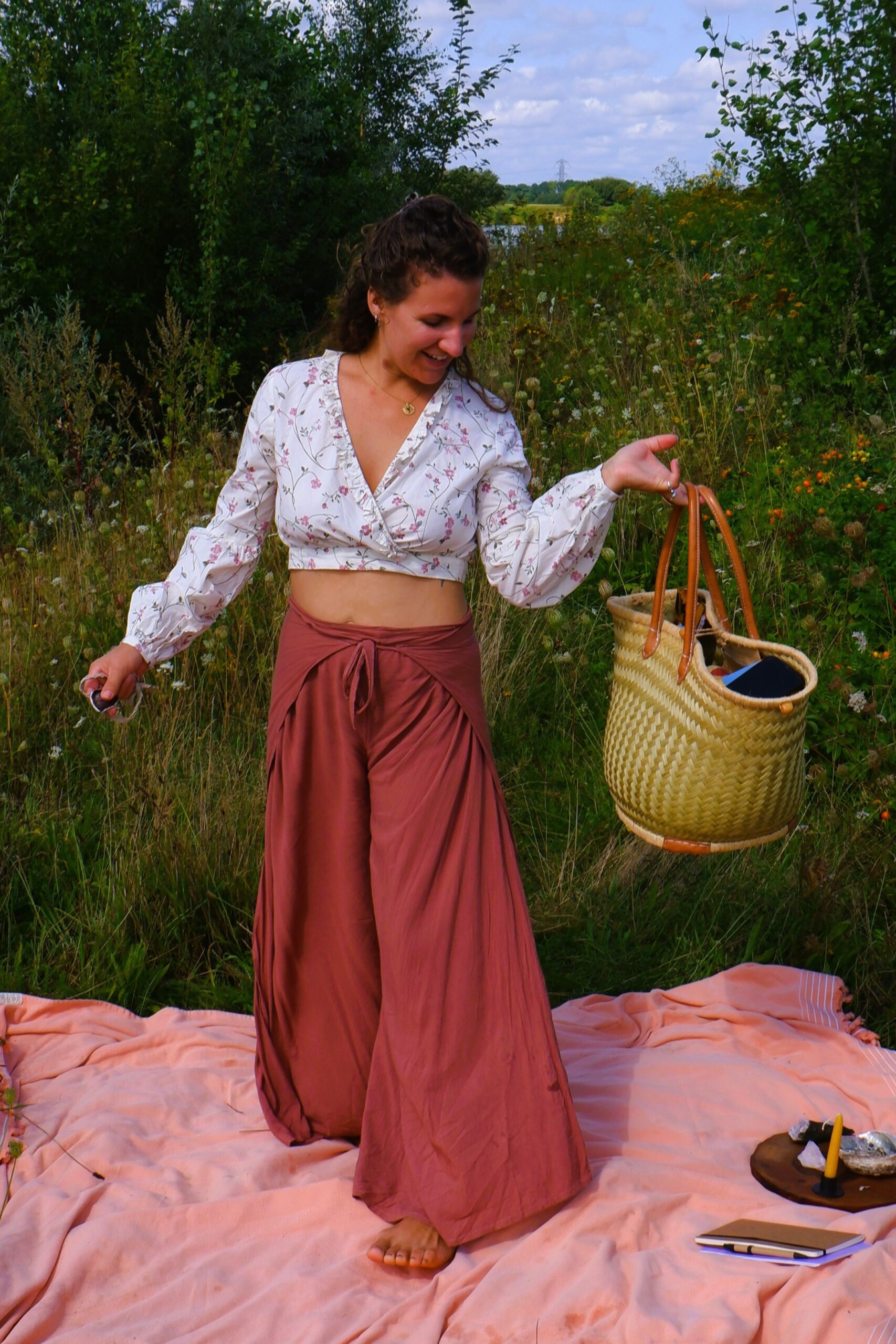 Raffia mand - Afbeelding 2